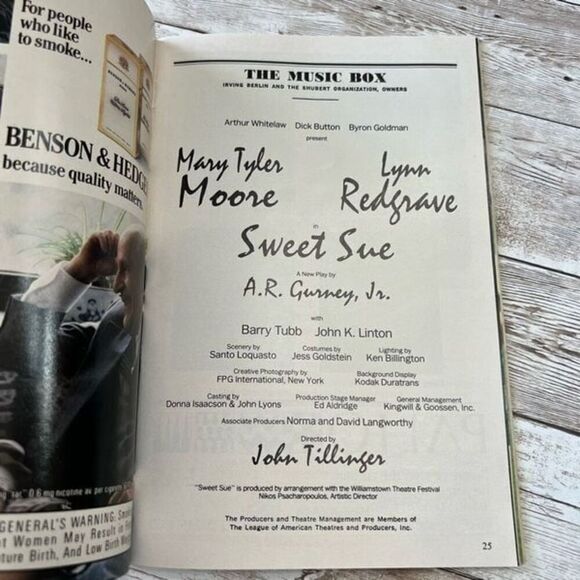 Sweet Sue PLAYBILL March 1987 Music Box Theatre Broadway NYC Vintage Program - Picture 7 of 12